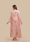 Long Satin &amp; Lace Nightdress &amp; Robe Set - Pink