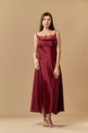 Nightdress &amp; Robe set long - maroon