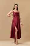 Nightdress &amp; Robe set long - maroon