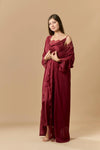 Nightdress &amp; Robe set long - maroon