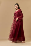 Nightdress &amp; Robe set long - maroon