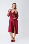 Satin Burgundy Maroon Set