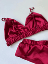 Red Satin Bralet Set