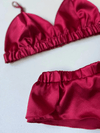 Red Satin Bralet Set