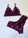 Purple Satin Bralet Set