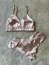 Powder Satin Bralette Set