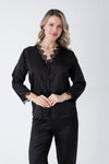 Satin Black Nightgown Set