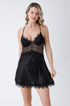 Satin Black Nightgown Set